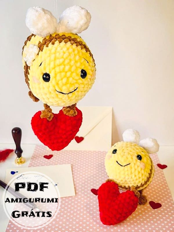 Dia dos Namorados Amigurumi Abelha Receita PDF Gratis