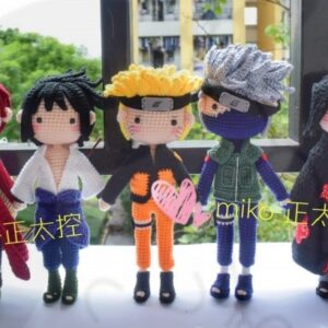 Receita de amigurumi em PDF - Naruto, Gaara, Itachi Uchiha, Sasuke Uchiha, Kakashi Hatake