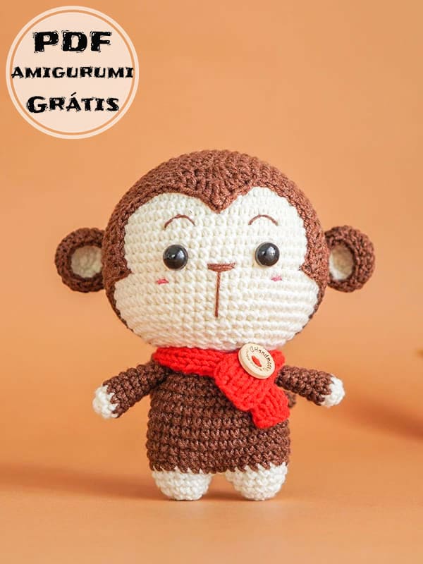 PDF Crochê de Bonitinho Macaco Receita de Amigurumi Grátis