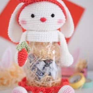 Receita de amigurumi em PDF - Coelho Porta Bombom