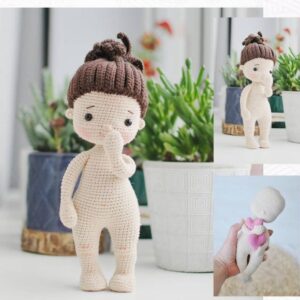 Receita de amigurumi em PDF - Padrão base de boneca de amigurumi