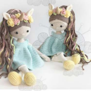 Receita de amigurumi em PDF - Boneca Iris Unicórnio