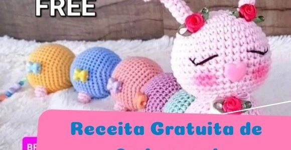 Receita de amigurumi gratuita – Brinquedo Sensorial – Centopeia