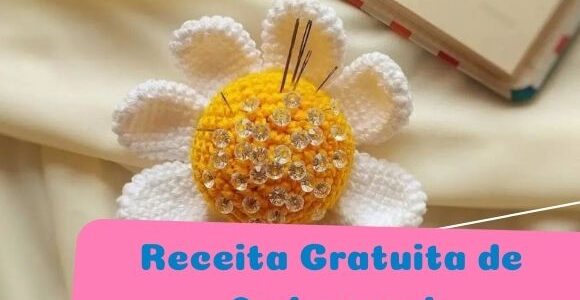Receita de amigurumi – Alfineteiro de Margarida
