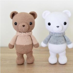 Receita de amigurumi em PDF - Urso de inverno