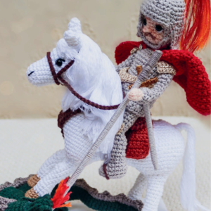 Receita de amigurumi em PDF - São Jorge e o Dragão