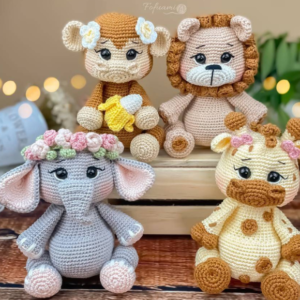 Receita de amigurumi em PDF - E-book bebês do safari