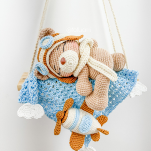 Receita de amigurumi em PDF -  E-book Ursinho aviador dorminhoco