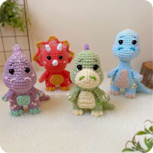Receita de amigurumi em PDF - Happy Dinos
