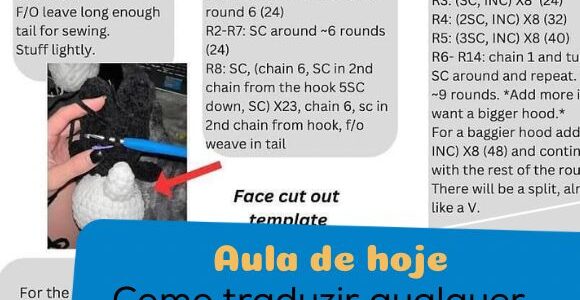 Como traduzir receitas de amigurumis