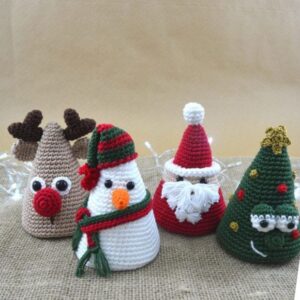 Receita de amigurumi em PDF - Coleção Natal - Rena, Papai Noel, árvore e boneco de neve