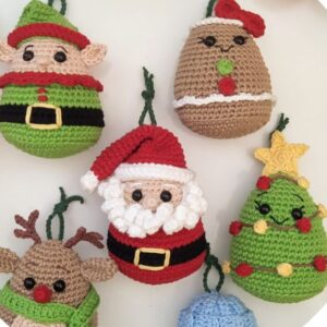 Receita de amigurumi em PDF - Gorduchos de natal, enfeites natalinos