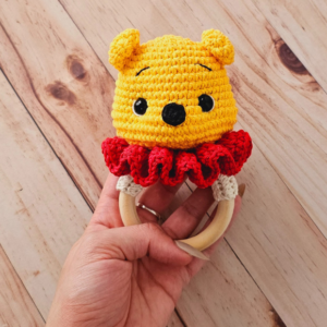 Receita de amigurumi em PDF - Chocalho ursinho Pooh
