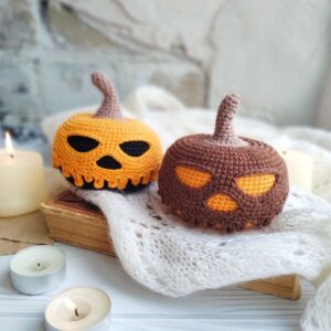 Receita de amigurumi em PDF - Abóbora de Halloween