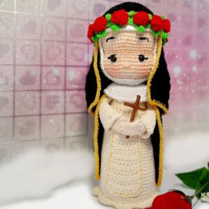 Receita de amigurumi em PDF - Santa Rosa de Lima