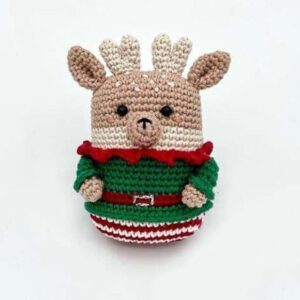 Receita de amigurumi em PDF - Elfo Rena de Natal