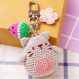 Receita de amigurumi em PDF - Chaveiro de gatinho