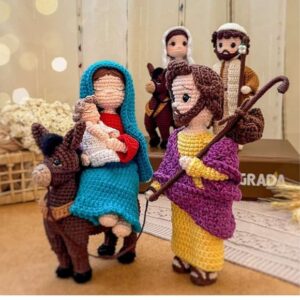 Receita de amigurumi em PDF - Ebook Nossa Senhora do Desterro e a Sagrada Família