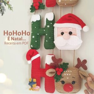 Receita de amigurumi em PDF - Guirlanda de Natal