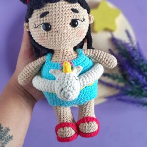 Receita de amigurumi em PDF - Boneca Pipoca