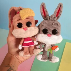 Receita de amigurumi em PDF - Perna Longa e Lola Bunny - Looney Tunes
