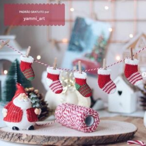 Receita de amigurumi gratuita - Mini meias de natal