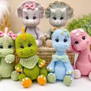 Receita de amigurumi em PDF - Bebês Dinos