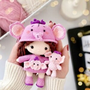 Receita de amigurumi em PDF - Boneca Elefante