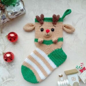 Receita de amigurumi em PDF - Meia de Rena