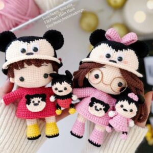 Receita de amigurumi em PDF - Boneca Minnie e Mickey