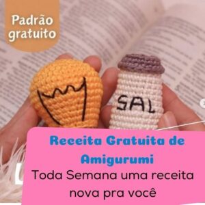 Receita de amigurumi gratuita - Lâmpada e Sal