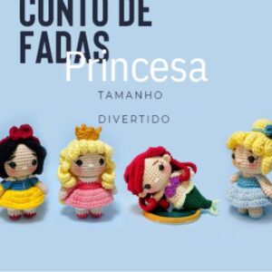 Receita de amigurumi em PDF - Princesas mini