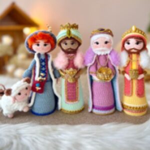 Receita de amigurumi em PDF - Natal mágico - Treis Reis Magos e Pastor