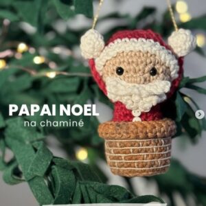 Receita de amigurumi gratuita - Papai Noel na Chaminé