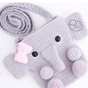 Receita de amigurumi em PDF - Bolsa Elefantinha