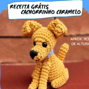 Receita de amigurumi em PDF - Cachorro caramelo