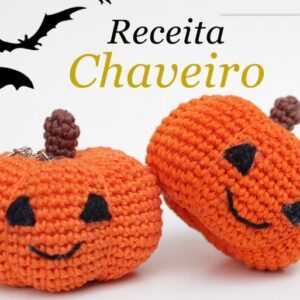 Receita de amigurumi gratuita - Chaveiro abóbora