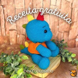 Receita de amiguruni gratuita - Dino colorido