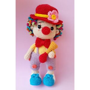 Receita de amigurumi em PDF - Palhacinho Pong