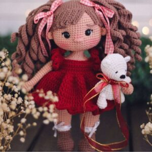 Receita de amigurumi em PDF - Boneca Angela