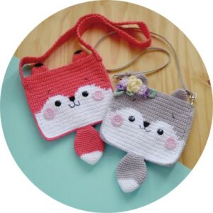 Receita de amigurumi/Crochê em PDF - Bolsa Raposinha