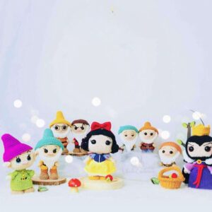 Receita de amigurumi em PDF - Branca de Neve e os 7 anões