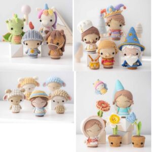 Receita de amigurumi em PDF - Cavaleiro e sua turma