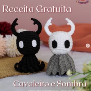 Receita de amigurumi gratuita - Cavaleiro e sombra