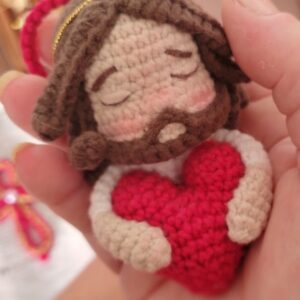 Receita de amigurumi em PDF -Chaveiro Jesus