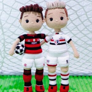 Receita de amigurumi em PDF - Jogadores do São Paulo e Flamengo