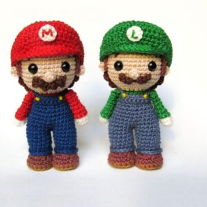 Receita de amigurumi em PDF - Mario e Luigi