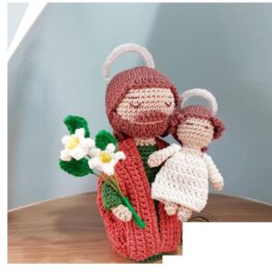 Receita de amigurumi em PDF - São José com o Menino Jesus