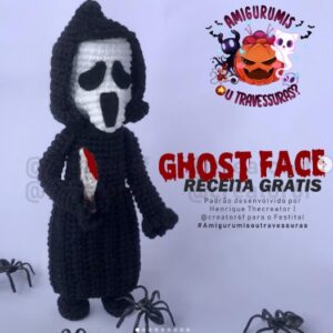Receita de amigurumi gratuita - Ghost Face - Panico