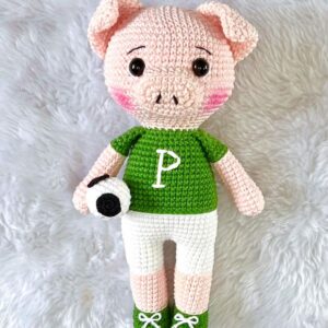 Receita de amigurumi em PDF  - Porco Álvaro - Palmeiras